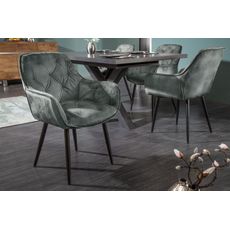 Estila Retro dizajnové šedozelené čalúnené kreslo Milano s opierkami na ruky 84cm