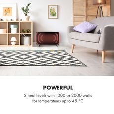 Klarstein Bornholm Curved Smart, konvektor, 2000 W, ovládanie cez aplikáciu, čierny