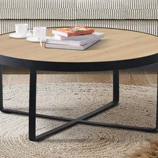 Okrúhly konferenčný stolík Nordberg, 80 cm, svetlý dub