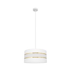 Luster na lanku HELEN 1xE27/15W/230V pr. 40 cm biela/zlatá