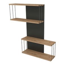 Poschodová polica v dekore borovice v antracitovej a prírodnej farbe 65 cm Destan – Kalune Design