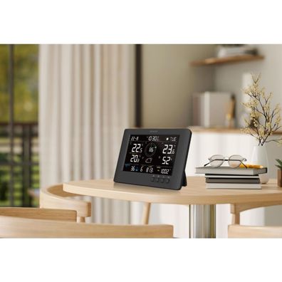Sencor - Profesionálna meteostanica s LCD displejom a budíkom 5V/1xCR2032 + 3xAA