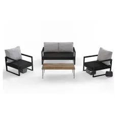 Sivá záhradná lounge súprava pre 4 – Floriane Garden