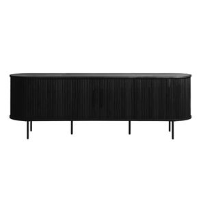 Čierny TV stolík v dekore duba 56x180 cm Nola – Unique Furniture