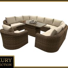 Deokork Ratanová modulová jedálenská zostava BORNEO LUXURY pre 9 osôb (hnedá)