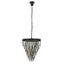 Estila Luxusný glamour okrúhly sivý závesný luster Cyrilla s kovovou konštrukciou a sklenenými ozdobami 58 cm