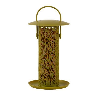 Žltozelené závesné kŕmidlo na oriešky Esschert Design Chiff Chaff