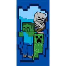 Modrá bavlnená detská osuška 70x140 cm Minecraft "Beware" – Jerry Fabrics