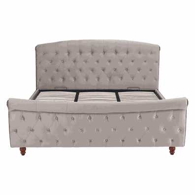 Posteľ s roštom, 180x200, sivohnedá Taupe Velvet látka, BARETO