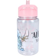 Dievčenská plastová fľaša na pitie Lilo & Stitch so slamkou - 450 ml