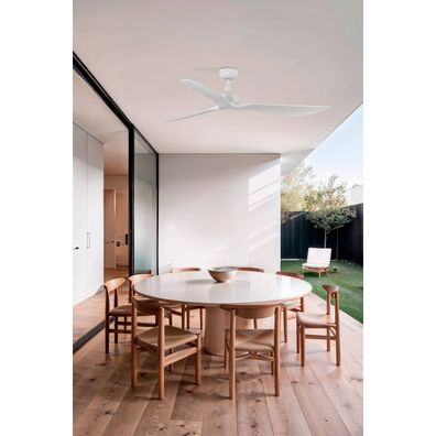 FARO 34363- Stropný ventilátor OUTWOOD L biela pr. 150 cm IP44 + diaľkové ovládanie