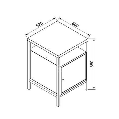 Prístavný dielenský zásuvkový box na náradie k pracovným stolom GD, 3 zásuvky, 1 polica, 575 x 600 x 850 mm, modrá