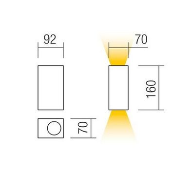 Redo 90152 - Vonkajšie nástenné svietidlo PUNTA 2xGU10/7W/230V IP44