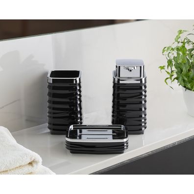 Kúpeľňový set WAVE 5 ks čierna/chróm