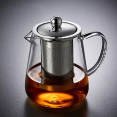 KONDELA Klary sklenený čajník so sitkom 1,3 l priehľadná