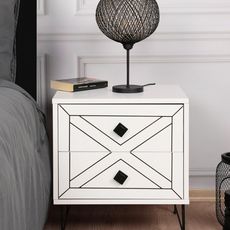 Hanah Home Nočný stolík Luna biely