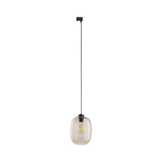 Luster na lanku do lištového systému ELIO 1xE27/15W/230V čierna/dymová béžová
