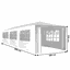 Záhradný párty stan, biela, 3x9 m, TEKNO NEW TYP 3 + 8 bočných strán