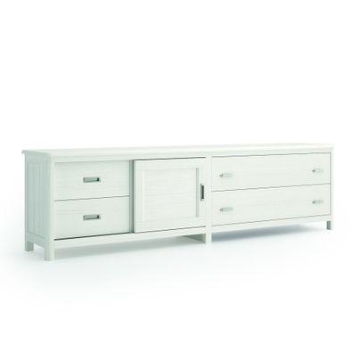 Estila Masívny luxusný TV stolík Cerdena so štyrmi zásuvkami a s posuvnými dvierkami 231cm