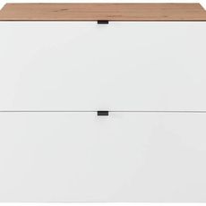 Voleo ZÁVESNÁ SKRINKA NA TOPÁNKY, biela, dub artisan, 100/84/37 cm