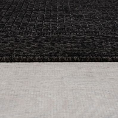 Flair Rugs , Kusový koberec Aruba Alfresco Weave Charcoal – na von aj na doma, 160x230, čierna, chodba / predsieň