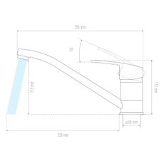ALVEUS 1130434 - Drezová batéria NINA 13,5 cm granit/čierna