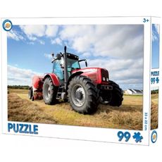 Puzzle Červený traktor - 99 dielikov