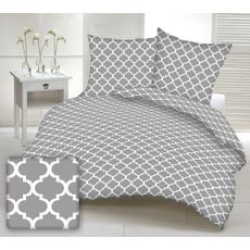 Obliečky krepové Maroko sivé TiaHome - 1x Vankúš 90x70cm, 1x Paplón 140x200cm