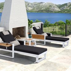 Záhradná zostava HIGOLD - York Sunlounge Set White/Black Olefin