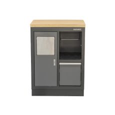 Dielenská skrinka s drevenou pracovnou doskou Matabro SET-CA01066 | na odpadky | 680x465x950 mm