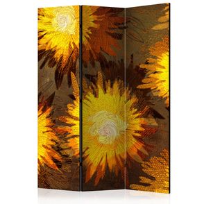 Paraván Sunflower dance Dekorhome 135x172 cm (3-dielny)