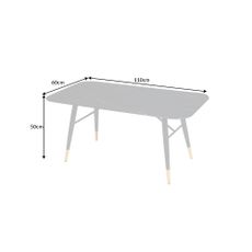 Konferenčný stolík Paris 110cm antracitový mramorový vzhľad