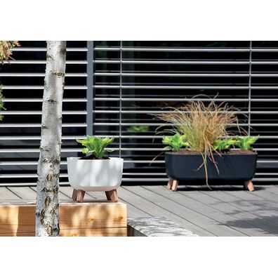 NABBI DGQL400E plastový kvetináč na nožičkách 39 cm antracit