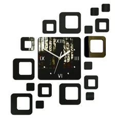 ModernClock 3D nalepovacie hodiny Roman Quadrat wenge