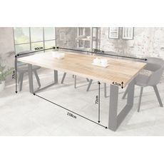 Jedálenský stôl 200cm Iron Craft natural mango