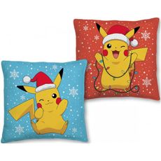 Obojstranný vianočný vankúš Pokémon Pikachu - 40 x 40 cm