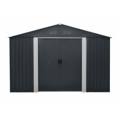 Riwall PRO RMSA 12x10 Anthracite záhradný domček kovový 3 x 3,7 m so sedlovou strechou antracit