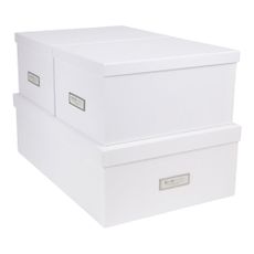 Súprava 3 bielych úložných škatúľ Bigso Box of Sweden Inge