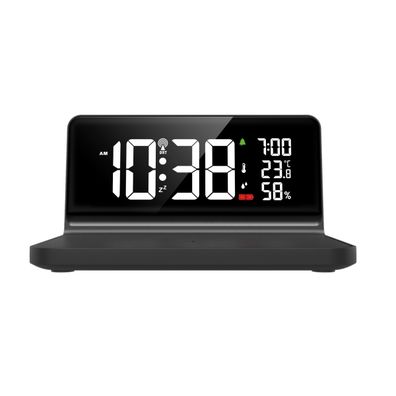 Solight CA06 - LED Budík s LCD displejom a bezdrôtovým nabíjaním Qi LED/10W/230V