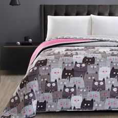 Obojstranný prehoz na posteľ DecoKing CATSINVASION, velikost 200x220