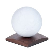 Tmavohnedá LED stolová lampa z orechového dreva (výška 13 cm) Smart LunaSpin – Gingko