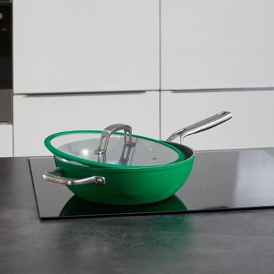 Wok panvica s pokrievkou/s keramickým povrchom ø 28 cm Meda 3.0 – FABINI