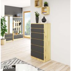 Komoda K60 6SZ artisan oak/šedý grafit