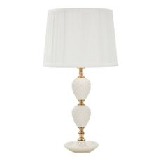 Biela stolová lampa s textilným tienidlom (výška 57 cm) Torre – Mauro Ferretti