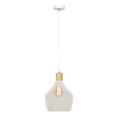 Visiaca lampa, biela/prírodná, KOLEN