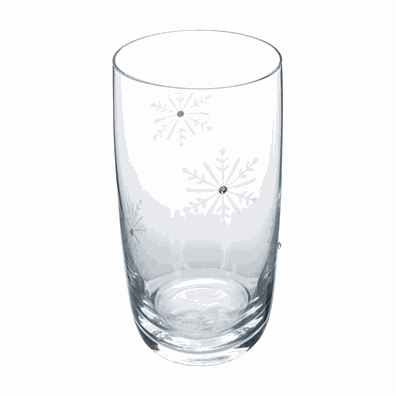 TEMPO-KONDELA SNOWFLAKE DRINK, poháre na vodu, set 4 ks, s kryštálmi, 460 ml