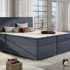 Posteľ Boxspring Boleria 200x180, modrá (látka - bb 09)