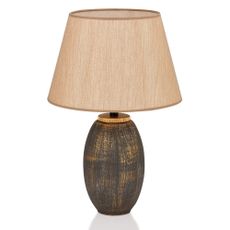 Sivo-béžová stolová lampa s textilným tienidlom (výška 46 cm) – Opviq lights