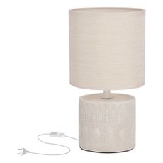 Béžová stolová lampa s textilným tienidlom (výška 26 cm) Dina – Candellux Lighting