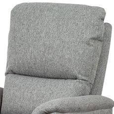 Relaxačné kreslo čalúnené svetlosivou látkou